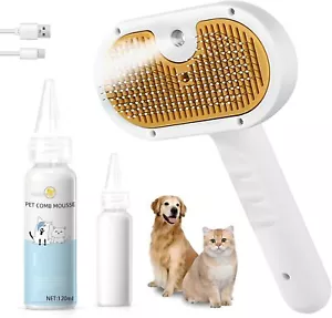 Pet Steam Brush for Shedding & Grooming,For Dog & Cat,Includes Waterless Shampoo - Picture 1 of 6