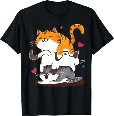 Cat Anime Kawaii Neko Cats & Anime Lover Gift Unisex T-Shirt - Image 1 of 4