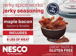 Maple Bacon Flavor Gourmet Jerky Seasoning 3 Pack Makes 6 lbs. By Nesco - Picture 1 of 3