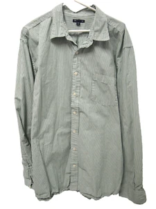 Gap Mens Shirt 2XL Green White Striped Button Long Sleeve 100% Cotton - Picture 1 of 5
