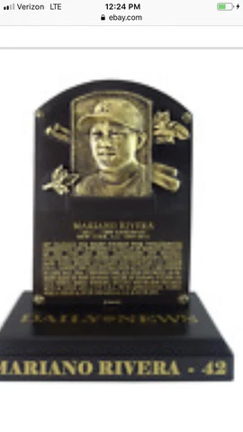 Ships Today: MARIANO RIVERA Hall of Fame Replica Plaque SGA 8/17/2019 NY Yankees Cover