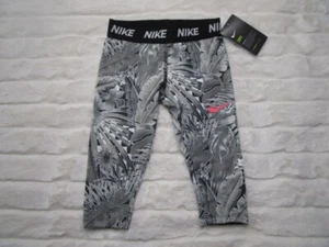 Nike Dri Fit 3/4 Length Floral Printed Leggings Size 6 Toddler Girls Running - Picture 1 of 3