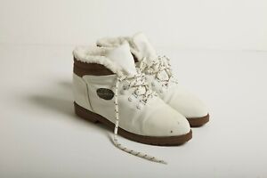 MINT Vintage Rugged Outback White Fur Lined Ankle Boots Women's Sz 5.5 Sz 6 NEW