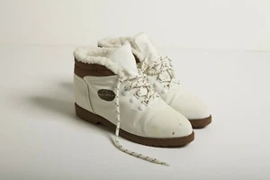 MINT Vintage Rugged Outback White Fur Lined Ankle Boots Women's Sz 5.5 Sz 6 NEW - Picture 1 of 5