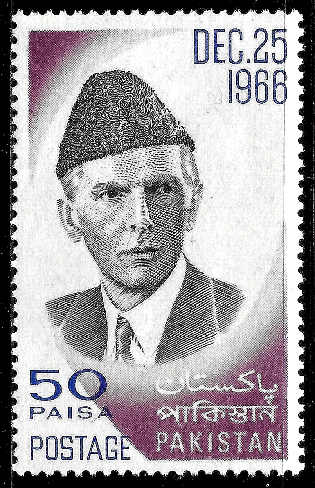 Pakistán 50 Paisa 1966🔥 Fundador de Pakistán. Muhammad Ali Jinnah🔥MNH OG VF Foto 1 de 1