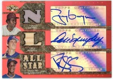 TONY GWYNN/DALE MURPHY/STRAWBERRY 2008 Topps Triple Threads Auto Relic Patch /36