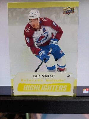 2023-24 Upper Deck Series 2 Cale Makar Avalanche Yellow Highlighters HL-23 - Image 1 of 4