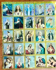 25 Pcs Catholic Stickers Holographic 1.50 X 1.75” for Planner Scrapbook Giveaway - Picture 1 of 3