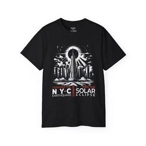 I Survived The Earthquake & Solar Eclipse 2024 T-shirt | Heavy Cotton Quality - Picture 1 of 13