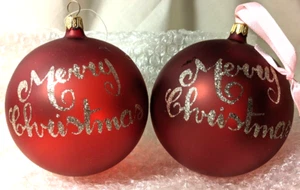 2- 2014 4" Hand painted Made in Italy Large Christmas Ornaments - Picture 1 of 5