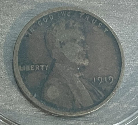 Rare 1919 Wheat Cent U.S. Penny No mint Mark Currency United States Coin Cover