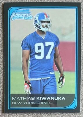 2006 Bowman Chrome Mathias Kiwanuka Rookie New York Giants #250 NFL Football - Image 1 of 2