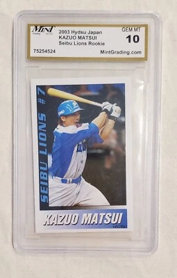 2003 Hydsu Japan Kazuo Matsui Seibu Lions ROOKIE MINT Graded Gem MT 10 JAPANESE - Image 1 of 2