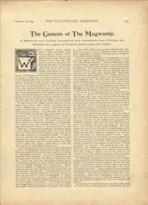 1893 Mugwump Genesis Republicans Turning Independant Political Research Article - Picture 1 of 1