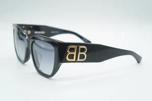 NEW BALENCIAGA BB0323SK 002 BLACK AUTHENTIC SUNGLASSES FRAMES 55-19 - Picture 1 of 4