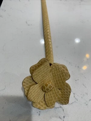 Vtg Calvin Klein Flower Waist Belt Genuine Leather Embossed Snake Skin Size M - Image 1 of 4