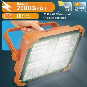 Solar Light Rechargeable LED Outdoor Work Camping Flood Lamp Portable Emergency - Picture 1 of 6