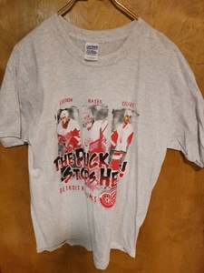 T-shirt DETROIT RED WINGS VINTAGE T L grigia RARA CHELIOS HASEK LIDSTROM - Foto 1 di 3