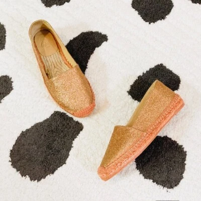 Castaner $195 женщин 35 США 5 розового золота оранжевый блестящий плоский Espadrilles туфли - Изображение 1 из 4