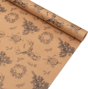 Kraft Christmas Wrapping Paper - Mini Roll - 17 Inches X 33 Feet - for Girls Boy - Picture 1 of 7