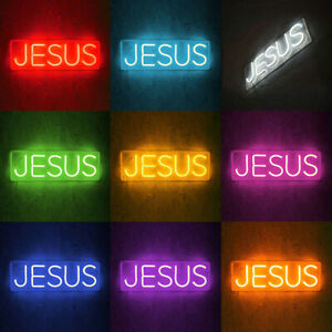 LED Jesus God Neon Sign Light Dimmable for Home Party Art Wall Hanging Man Cave