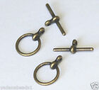 25 sets of Antiqued Brass Toggle Clasps
