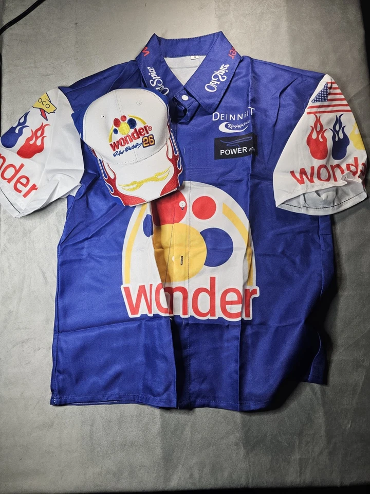 Ricky Bobby Nascar чудо хлеб Talladega ночи Crew рубашка размер маленький с шляпой - Изображение 1 из 4