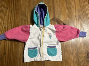 Vintage Gymboree Color Block Kapuzen Pullover Jacke X-Small Kleinkind Mädchen  - Bild 1 von 8