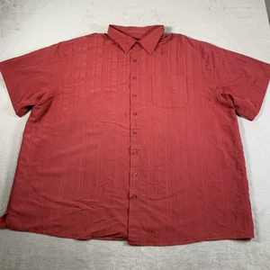 Island Passport Shirt Mens 4XLT Red Button Up Short Sleeve Casual Rayon Blend - Picture 1 of 12