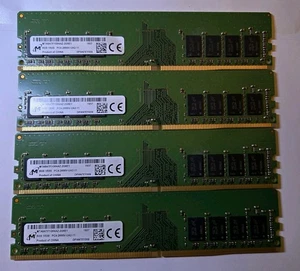 32GB (8GBx4) Micron 8GB 1Rx8 PC4-2666V-UA2-11 Desktop Memory. - Picture 1 of 3
