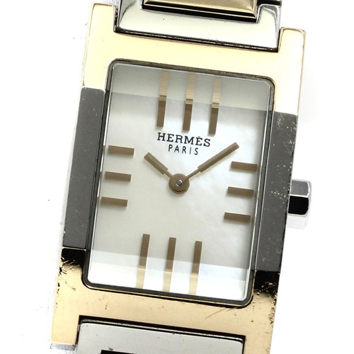 HERMÈS Orologio donna Hermes Tandem TA1.220 quarzo quadrante bianco conchiglia