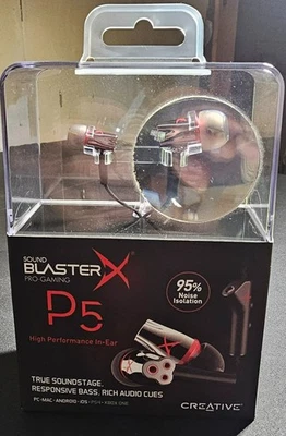 Creative Sound BlasterX P5 High Performance In-Ear Gaming Headset NEW - Image 1 of 4