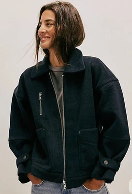 NEW Free People Women's We The Free We The Free Sally Chore Jacket Black Size M - Image 1 of 4