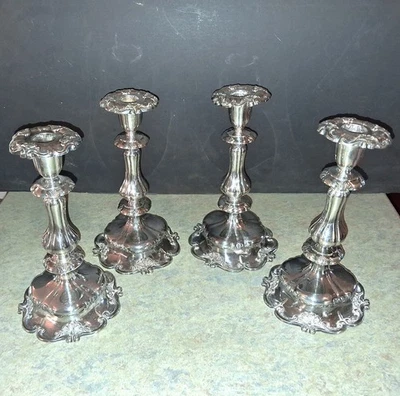 Juego de 4 Candelabros Vintage Gorham Plateado Electroplaca 920 9" Alto Foto 1 de 4