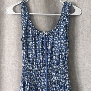 Ostoo Maxikleid - blau Blumen Milk Maid Cottagecore Rüschen - Damen Größe M - Bild 1 von 7