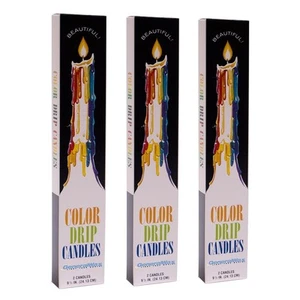 Color Drip Candles 3-Pack (6 candles total) Unscented - Picture 1 of 2