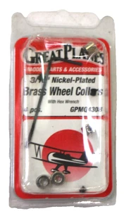 GREAT PLANES 3/16" Nickle-Plated Brass Wheel Collars 4 pcs GPMQ4380 - Picture 1 of 2