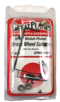 GREAT PLANES 3/16" Nickle-Plated Brass Wheel Collars 4 pcs GPMQ4380 - Image 1 of 2