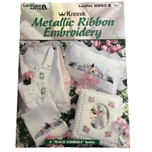 Metallic Ribbon Embroidery Book By Leisure Arts - Picture 1 of 8