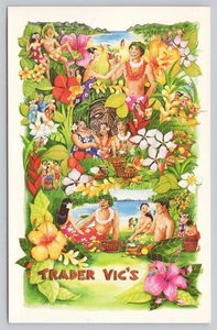 Postal Tiki Bar Trader Vic's The Plaza Nueva York Vintage - Imagen 1 de 2