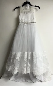 Vestido Comunión Niña Flor Boda Blanco Mariposa Capa Extraíble Talla...¡leer! - Imagen 1 de 18