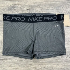 Pantalones Cortos de Entrenamiento Nike Talla 2XL Para Mujer Pro Dri Fit tiro Medio 3" Gris Antracita - Imagen 1 de 10