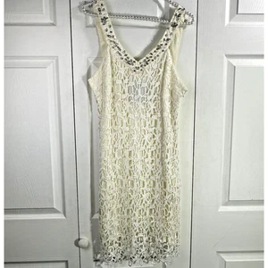 Pearl Georgina Chapman of Marchesa Beautiful Lace Dress in Cream Sz 12 pearls - Picture 1 of 21