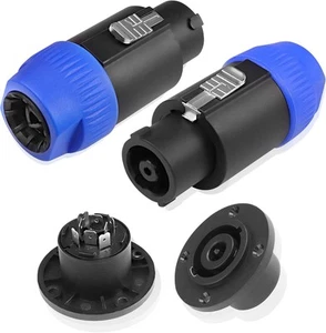 Connecteur Speakon 8 Pôles Prise,NL4 Speak-On 8 Broches Haut-Parleur Audio Mâle Twist Loc... - Photo 1/6
