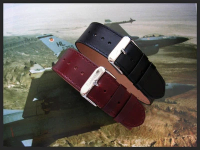 20mm Brown or Black 1pc strap RAF Pilot Bund nato watchband IW SUISSE 16 18 22mm - Image 1 of 4