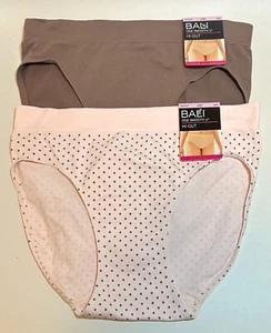 NWT 2 Bali One Smooth U Hi-Cut 2362 Panties Blushing Pink Dot/Brown Size 6/M - Picture 1 of 1