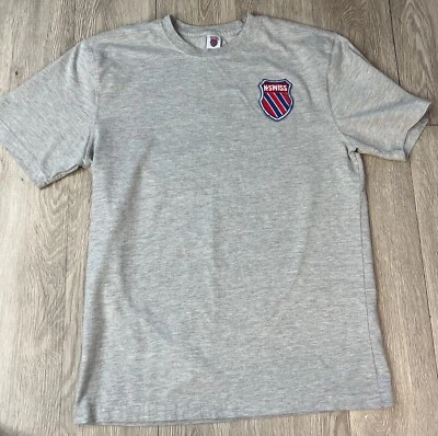 Camiseta K Swiss Clásica Talla M Gris Manga Corta Logo Bordado Foto 1 de 4