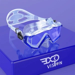 Scuba Diving Mask Tempered Glass Swim Goggles Snorkeling Panoramic Clear Blue - Picture 1 of 8
