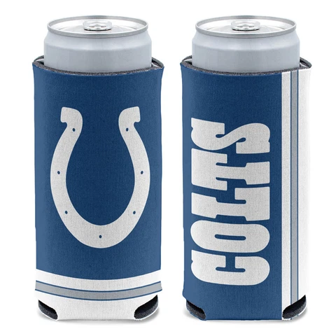 New 2-Sided Indianapolis Colts Football League Licensed Slim Can Cooler- 1PC Cover