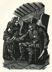 Fritz Eichenberg print EARNSHAW AND BOY from Wuthering Heights 1943 engraving - Picture 1 of 2